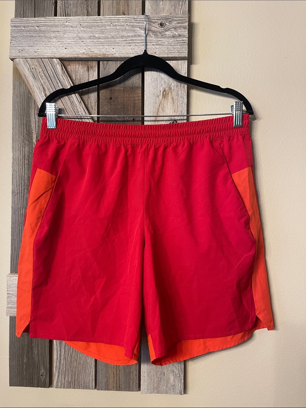 tek gear Men's Red and Orange Athletic Shorts